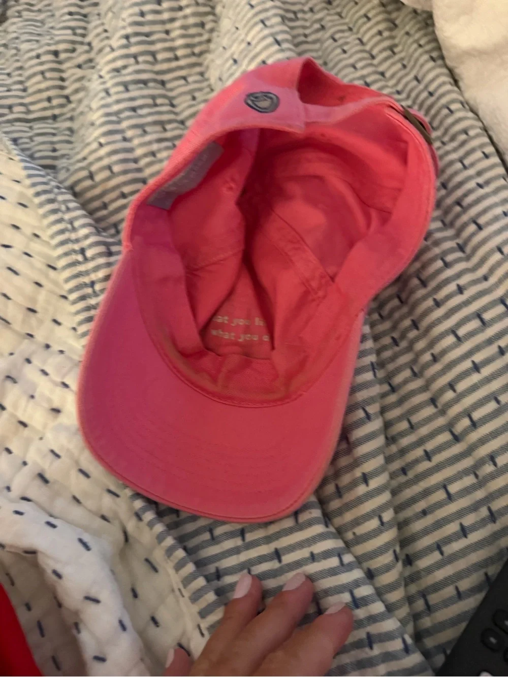 Life Is Good Pink Baseball Cap with Embroidered Skater